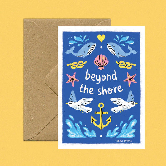 Beyond the shore | carte postale mer océan citation