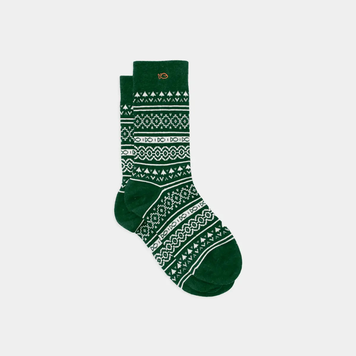 Chaussettes en coton peigné Jacquard - Vert - BILLY BELT