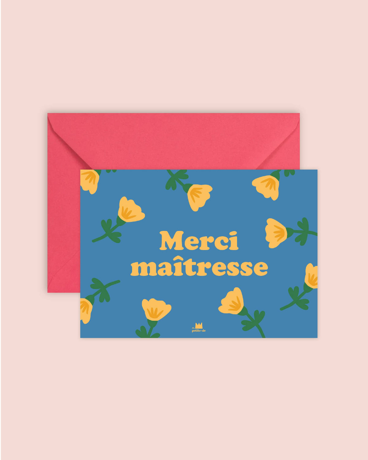 Carte "Merci" : Merci maîtresse (avec enveloppe)