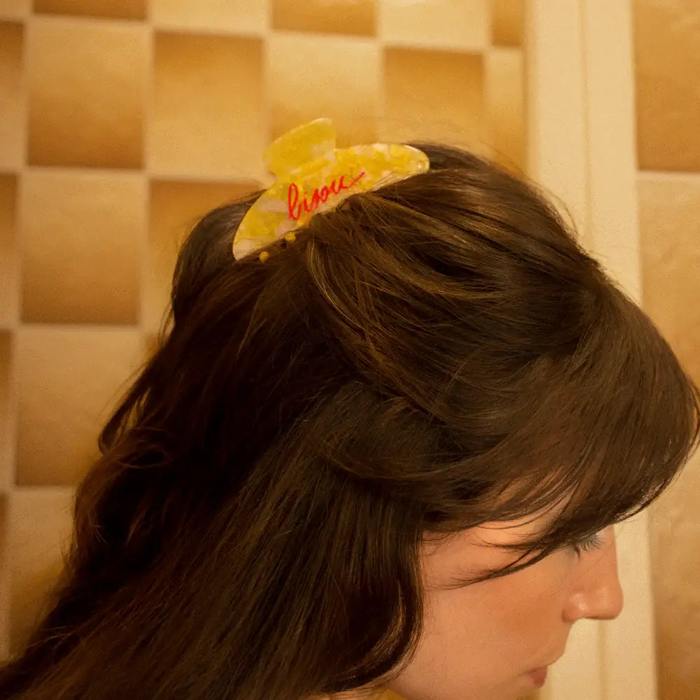 Pince à cheveux Bisou jaune - Mathilde Cabanas