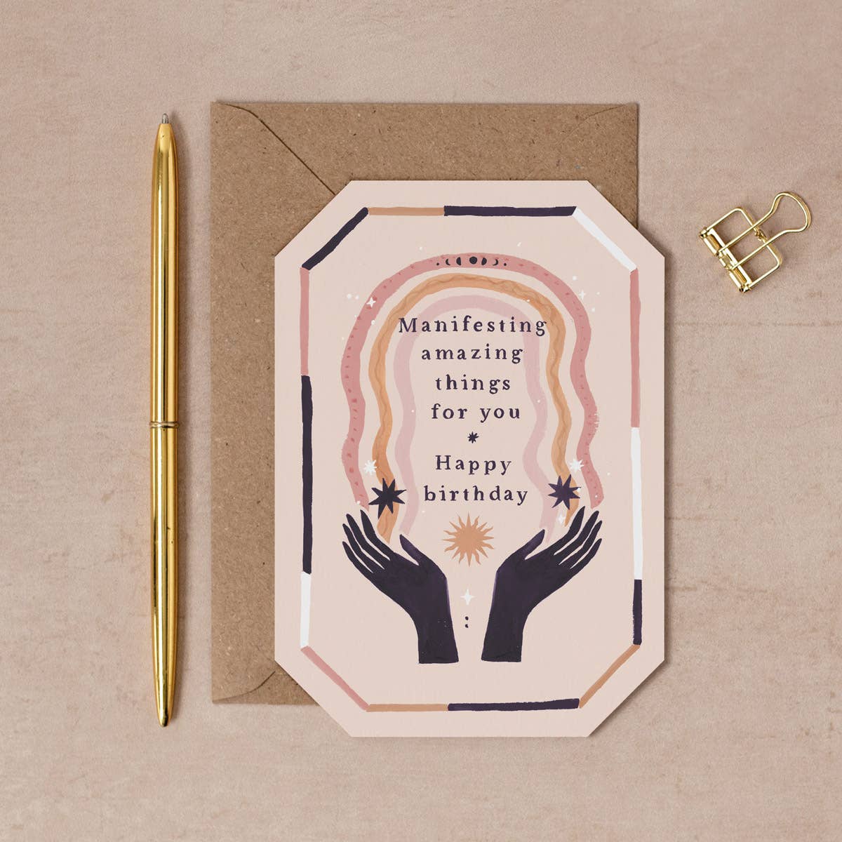 Carte d'anniversaire manifeste | Carte à cristaux | Carte d'affirmation - SISTER PAPER CO