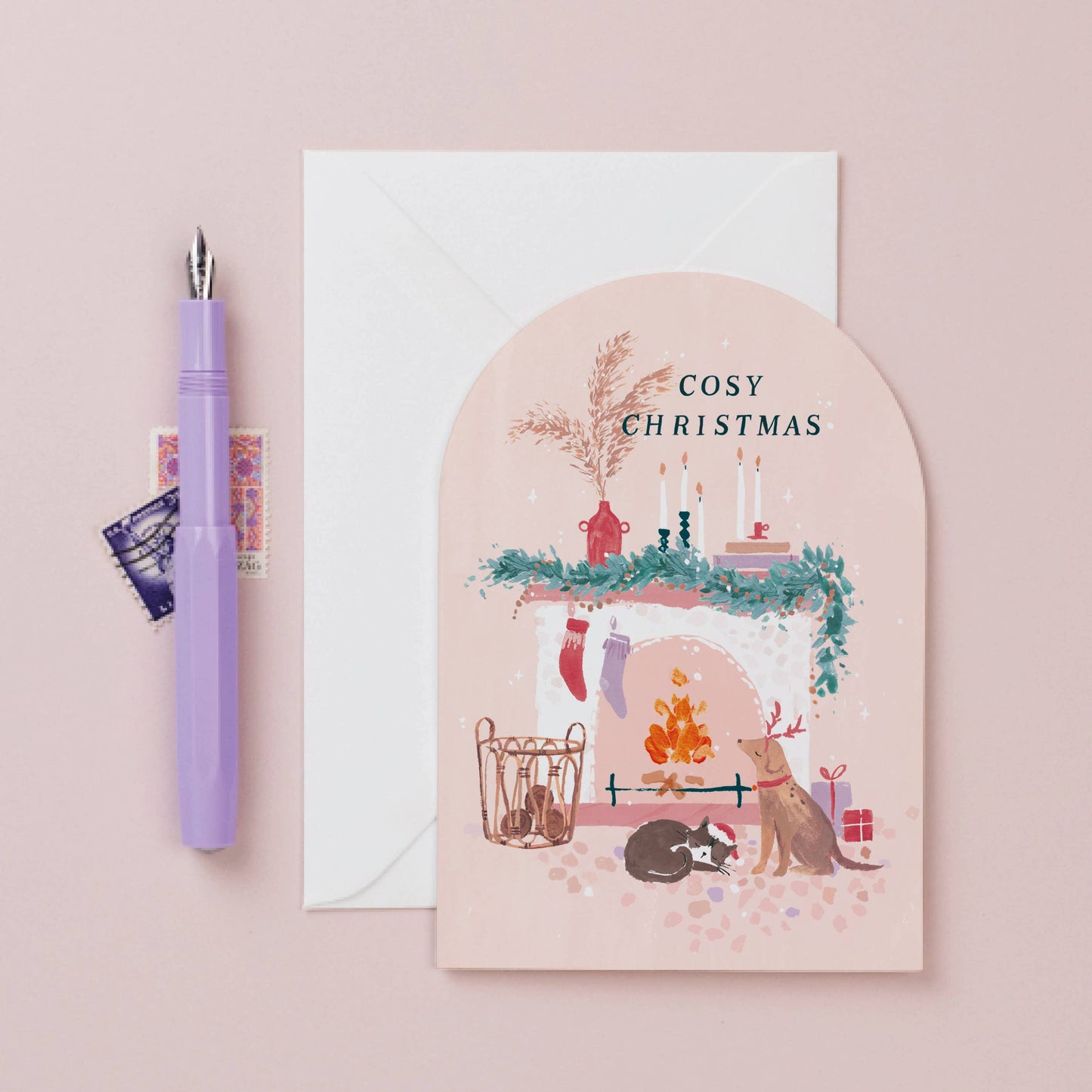 Carte de Noël Cosy Fireplace | Carte de vœux | SISTER PAPER CO