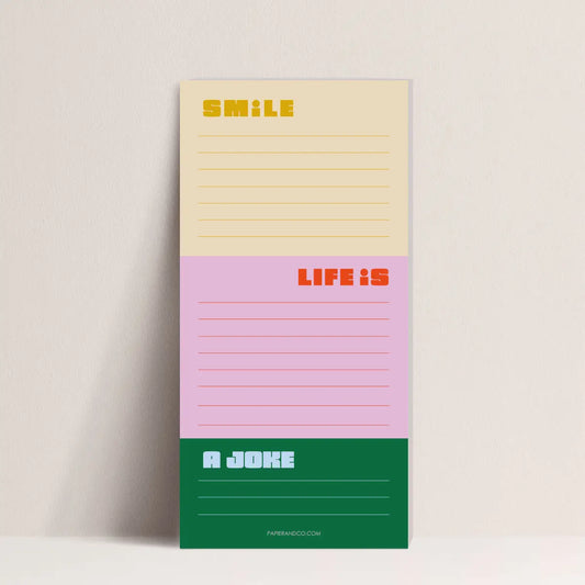 Bloc Note - Smile Life is a joke - PAPIER & CO