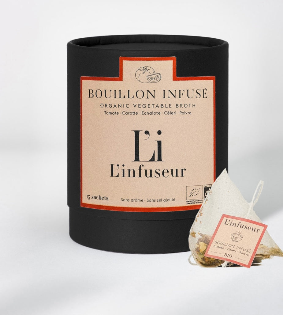 Bouillon infusé à la tomate-céleri bio l’Infuseur