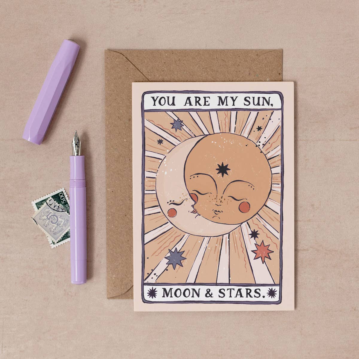 Carte soleil, lune et étoiles | Carte d'amour | Carte d'anniversaire - SISTER PAPER CO