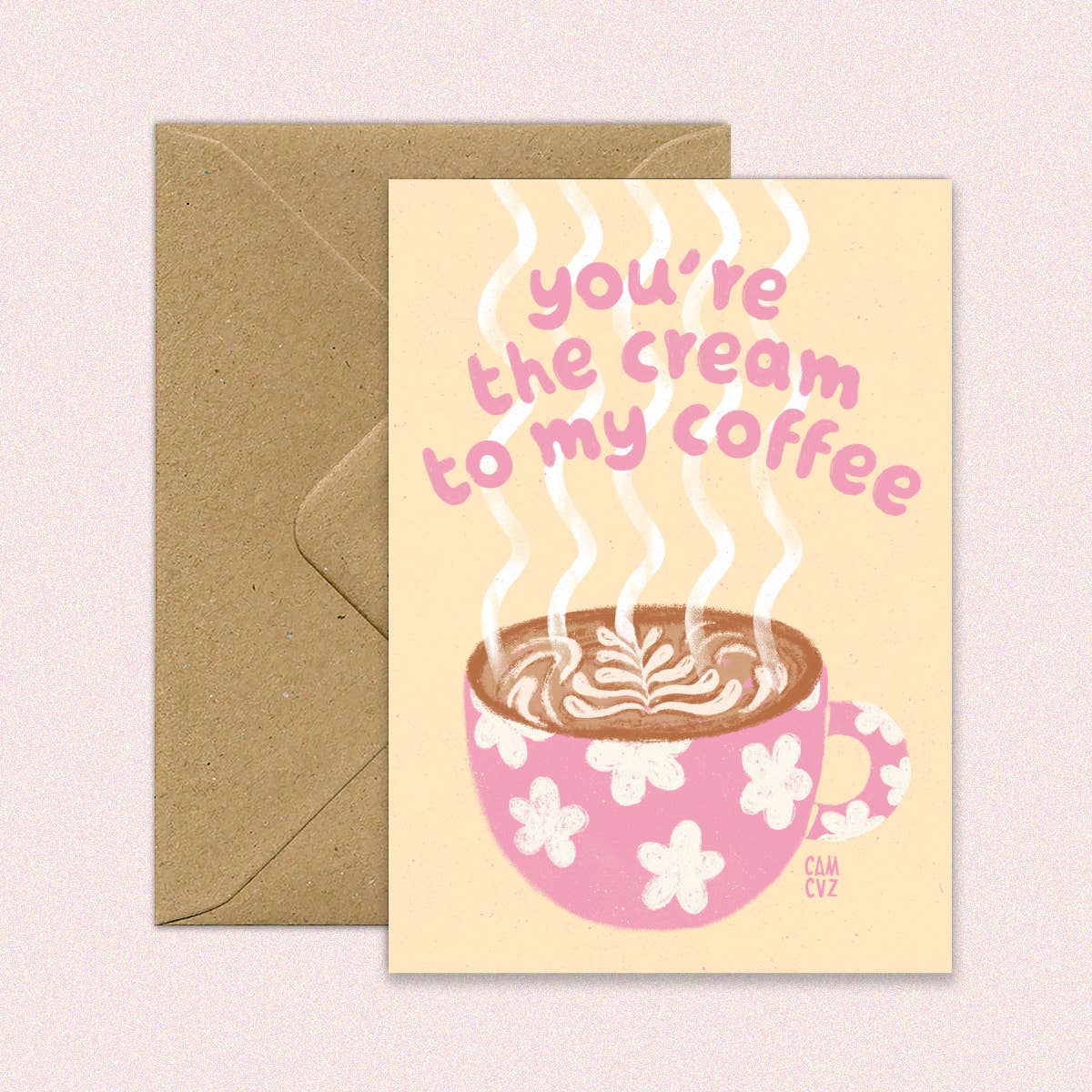 Cream to my coffee | carte postale gourmande citation A6