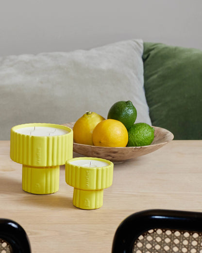 Bougie Podium Large Jaune Citron SIMONE - MAMÈNE