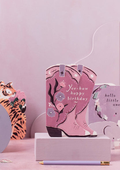 Carte d'anniversaire Cowboy Boots Western - SISTER PAPER CO