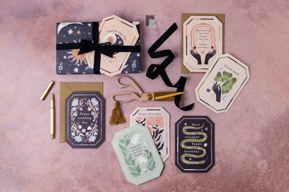 Carte d'anniversaire manifeste | Carte à cristaux | Carte d'affirmation - SISTER PAPER CO