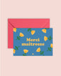 Carte "Merci" : Merci maîtresse (avec enveloppe)