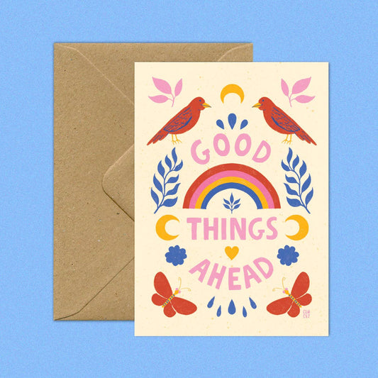 Good things ahead | carte postale citation positive