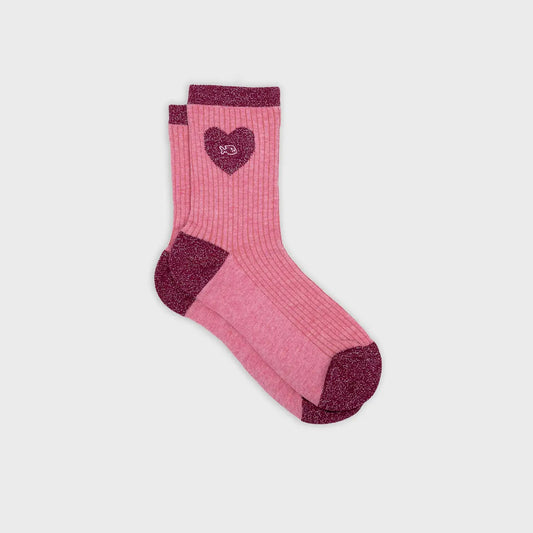 Chaussettes coeur - Rose clair et rose