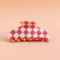 Barrette "Babe » - damier rose