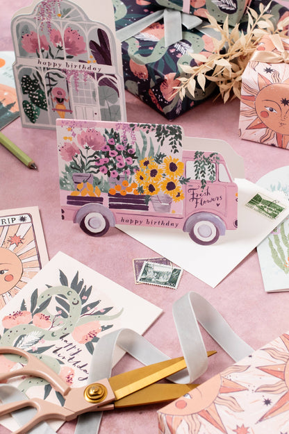 Carte d'anniversaire Flower Truck  Florale - SISTER PAPER CO