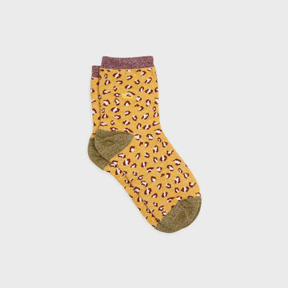 Chaussettes léopard pailletées - Jaune