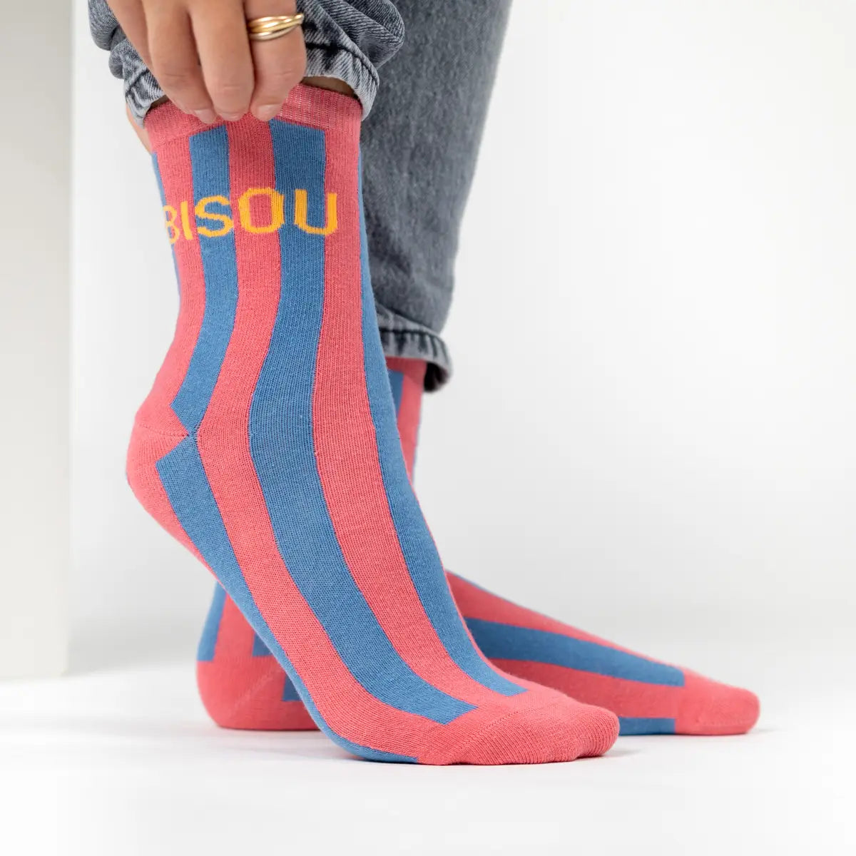 Chaussettes rayées - Bisou