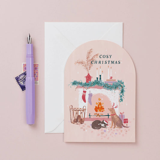 Carte de Noël Cosy Fireplace | Carte de vœux | SISTER PAPER CO