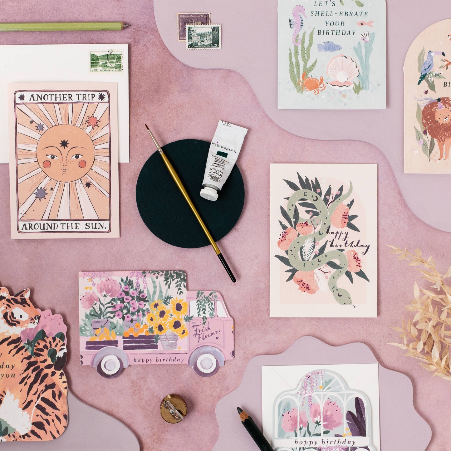 Carte d'anniversaire Flower Truck  Florale - SISTER PAPER CO