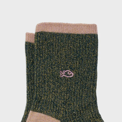 Chaussettes en coton peigné Vintage - Vert