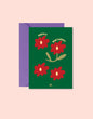 Carte "anniversaire "- Happy birthday fleurs (avec enveloppe