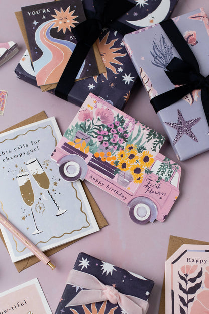 Carte d'anniversaire Flower Truck  Florale - SISTER PAPER CO