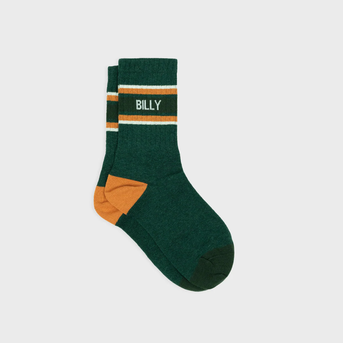 Chaussettes en coton peigné rétro - Vert, rayé orange et blanc BILLY BELT