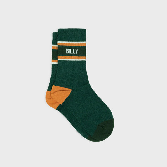 Chaussettes en coton peigné rétro - Vert, rayé orange et blanc BILLY BELT