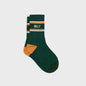 Chaussettes en coton peigné rétro - Vert, rayé orange et blanc BILLY BELT