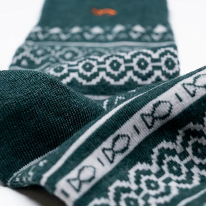 Chaussettes en coton peigné Jacquard - Vert