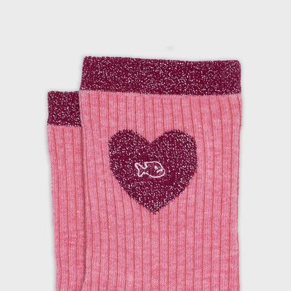 Chaussettes coeur - Rose clair et rose