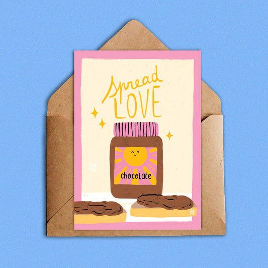 Spread love | Carte Postale pâte à tartiner chocolat amour: A6