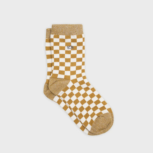 Chaussettes à carreaux - Jaune et blanc