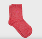Chaussettes pailletées en coton peigné Unies - Rouge - BILLY BELT