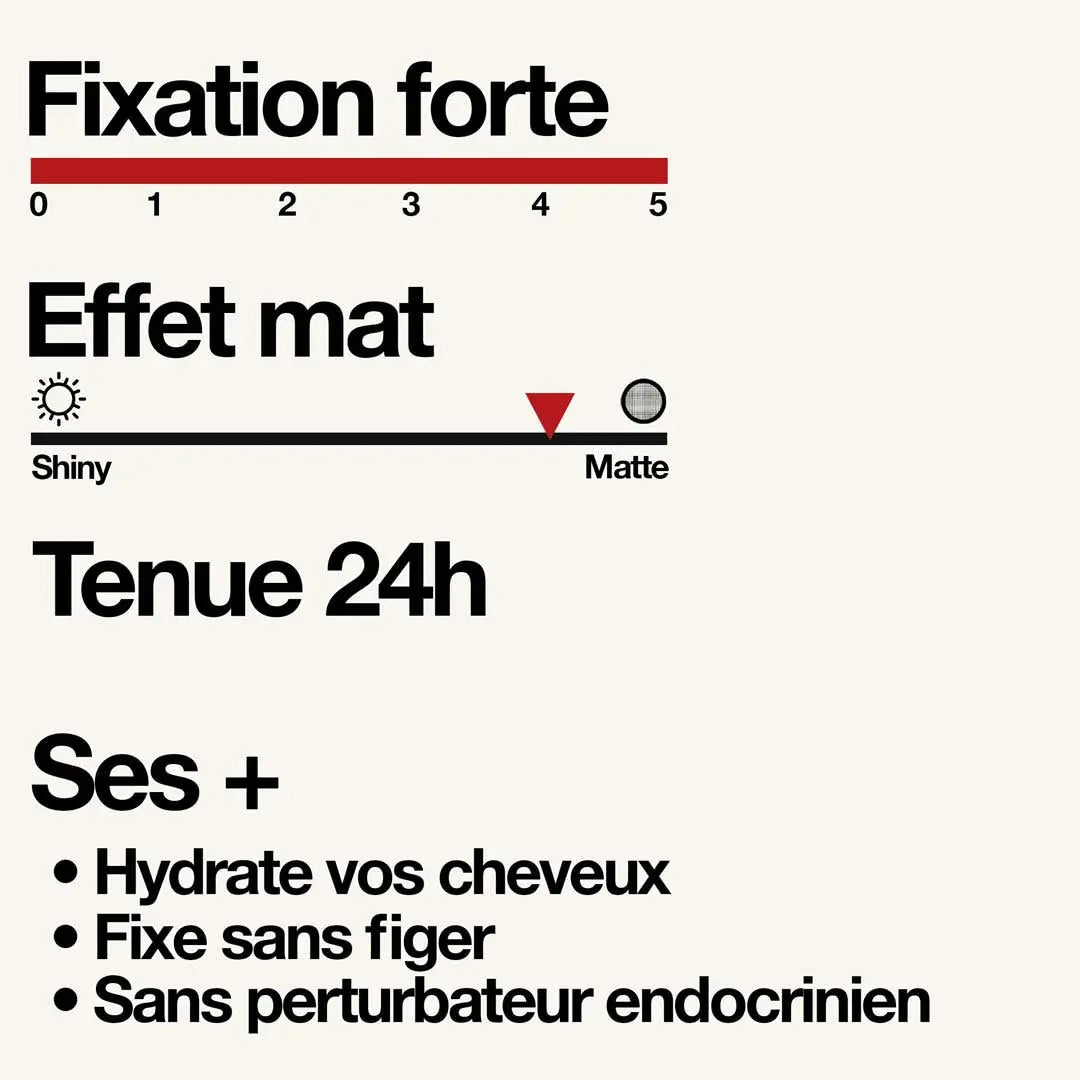 Cire coiffante mate naturelle 110 ml - Fixation forte