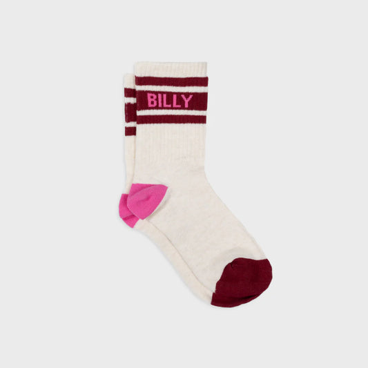 Chaussettes tennis - Ecru et bordeaux BILLY BELT