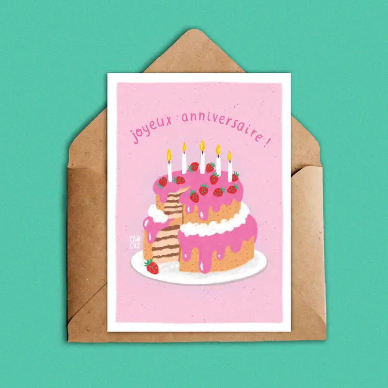 Layer cake d'anniversaire | carte postale