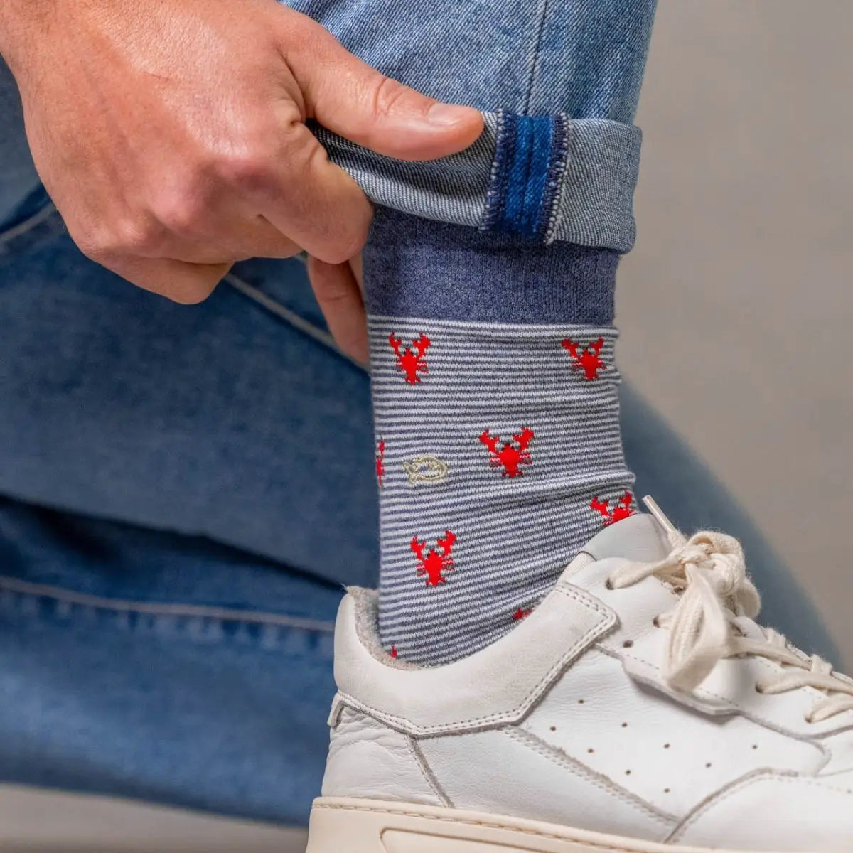 Chaussettes en coton peigné Animaux - Homard