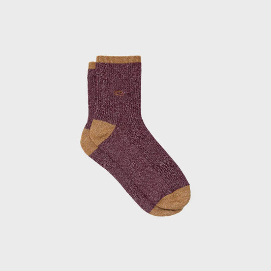 Chaussettes en coton peigné Vintage - Bordeaux