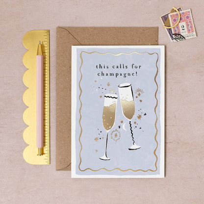 Carte This Calls For Champagne | Carte de félicitations SISTER PAPER CO
