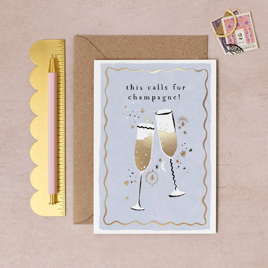 Carte This Calls For Champagne | Carte de félicitations SISTER PAPER CO