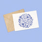 I love you | Carte Postale Fleurie ornementale bleue: A6