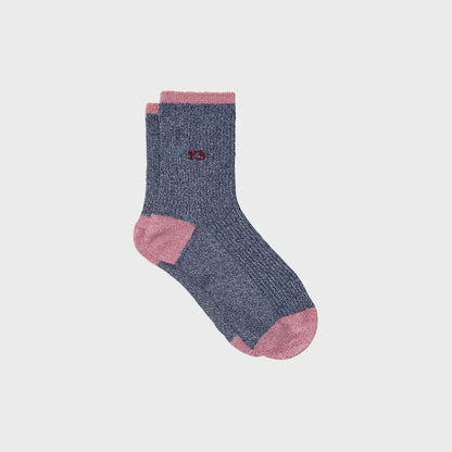 Chaussettes en coton peigné Vintage - Bleu gris