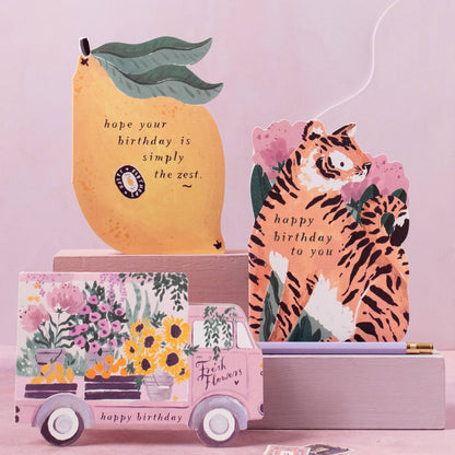 Carte d'anniversaire Flower Truck  Florale - SISTER PAPER CO