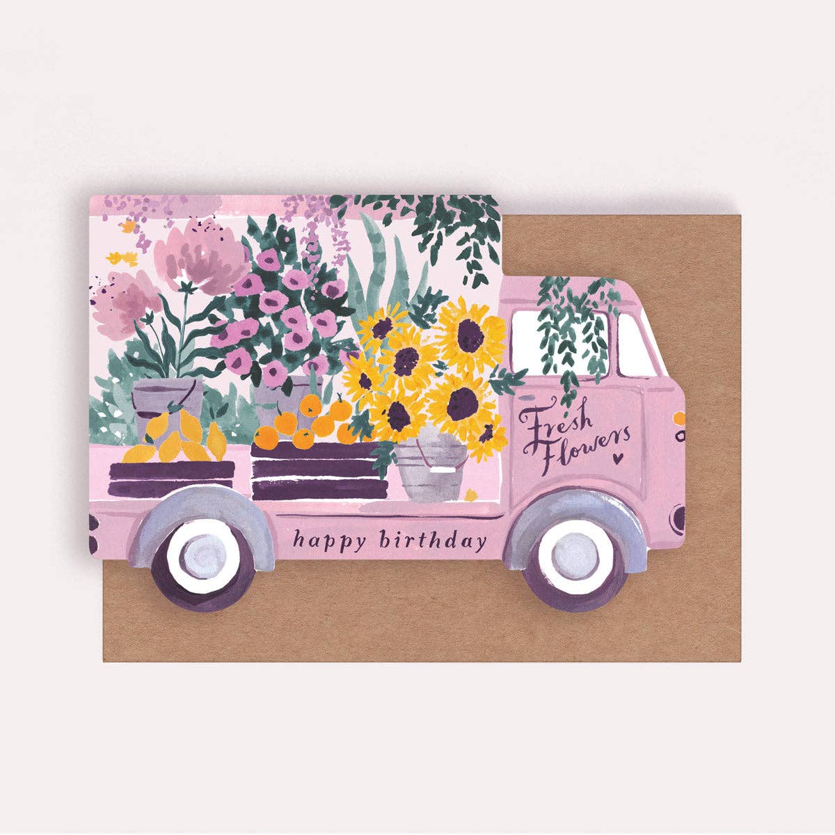 Carte d'anniversaire Flower Truck  Florale - SISTER PAPER CO