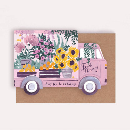 Carte d'anniversaire Flower Truck  Florale - SISTER PAPER CO