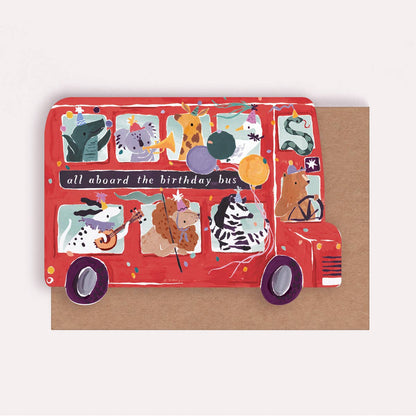 Carte d'anniversaire pour enfants en bus de fête | Carte de vœux pour enfants SISTER PAPER CO