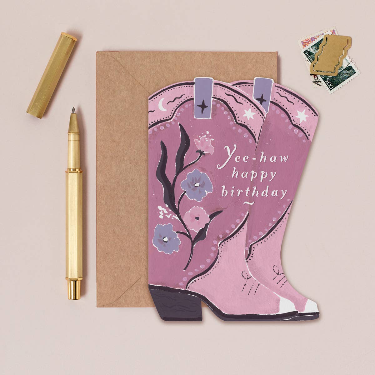 Carte d'anniversaire Cowboy Boots Western - SISTER PAPER CO