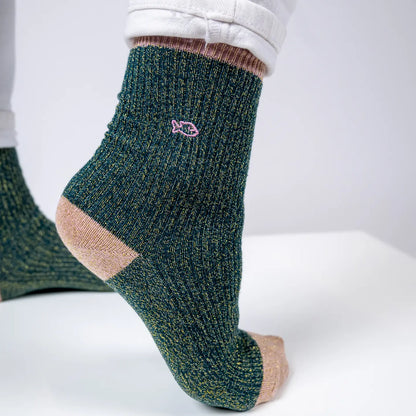 Chaussettes en coton peigné Vintage - Vert